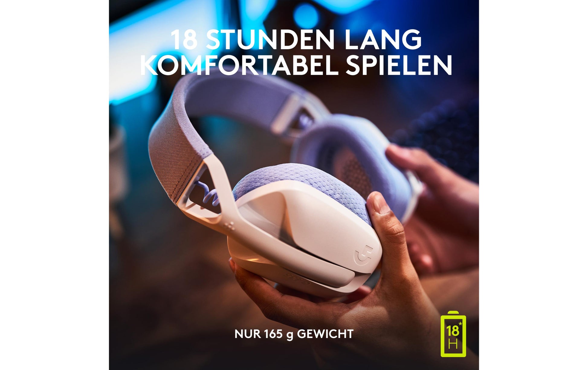 Logitech G G435 Gaming-Headset – Over-Ear, Stereo, BT, mit USB-A-Dongle, Weiss