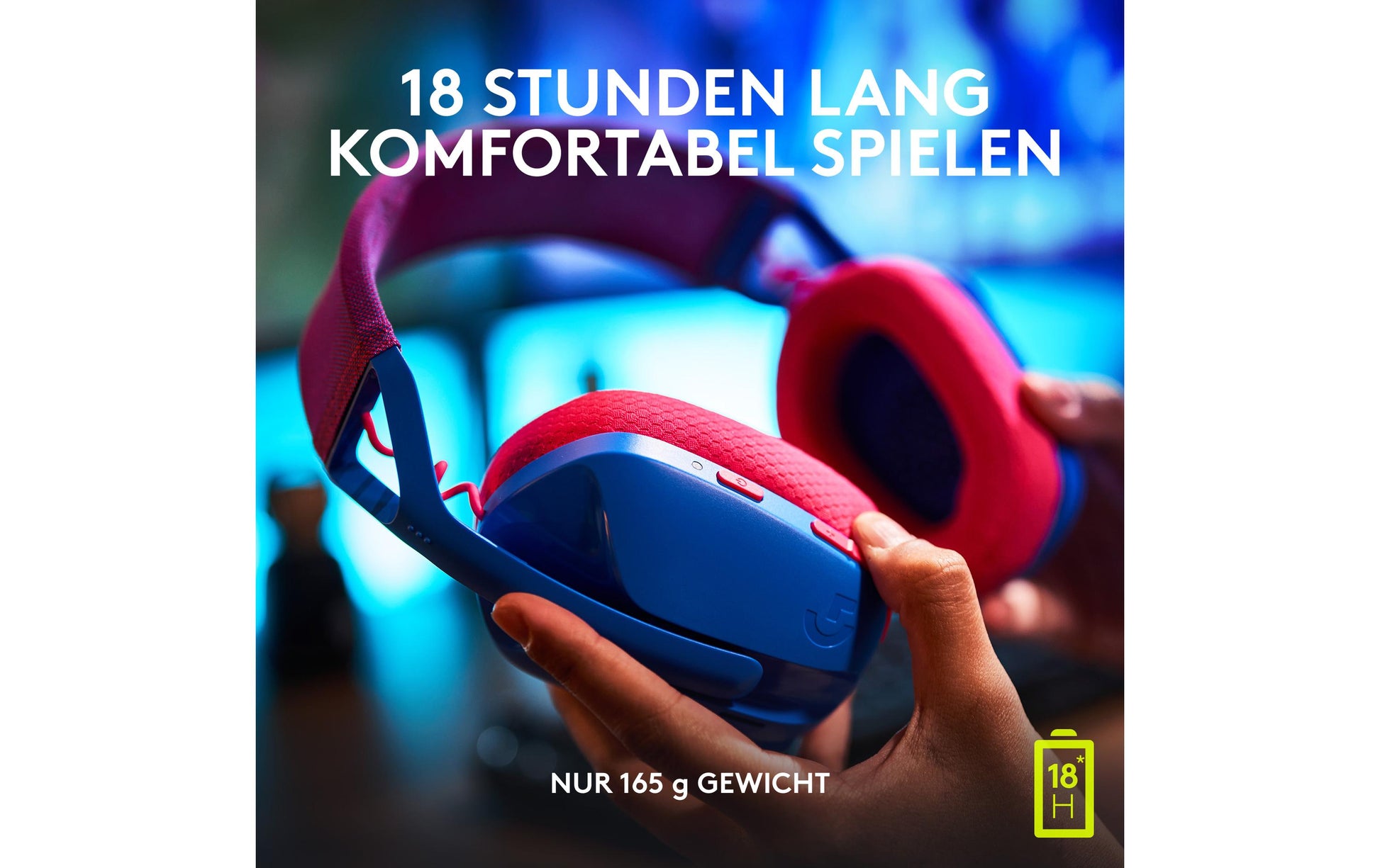 Logitech G G435 Gaming-Headset – Over-Ear, Stereo, BT, mit USB-A-Dongle, Blau