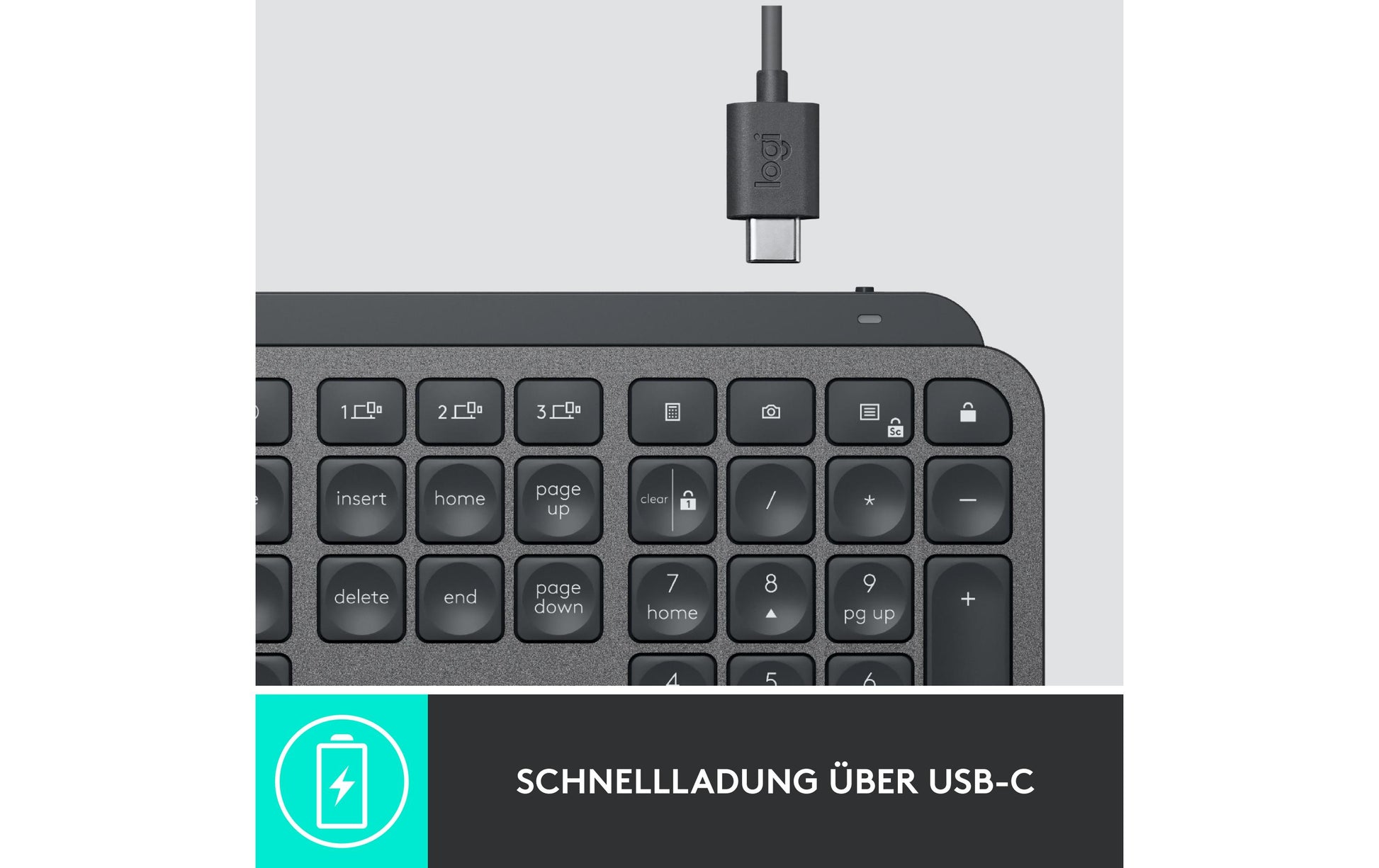 Logitech Kabellose Tastatur (Bluetooth/2,4 GHz), beleuchtet – für Windows, macOS & Android
