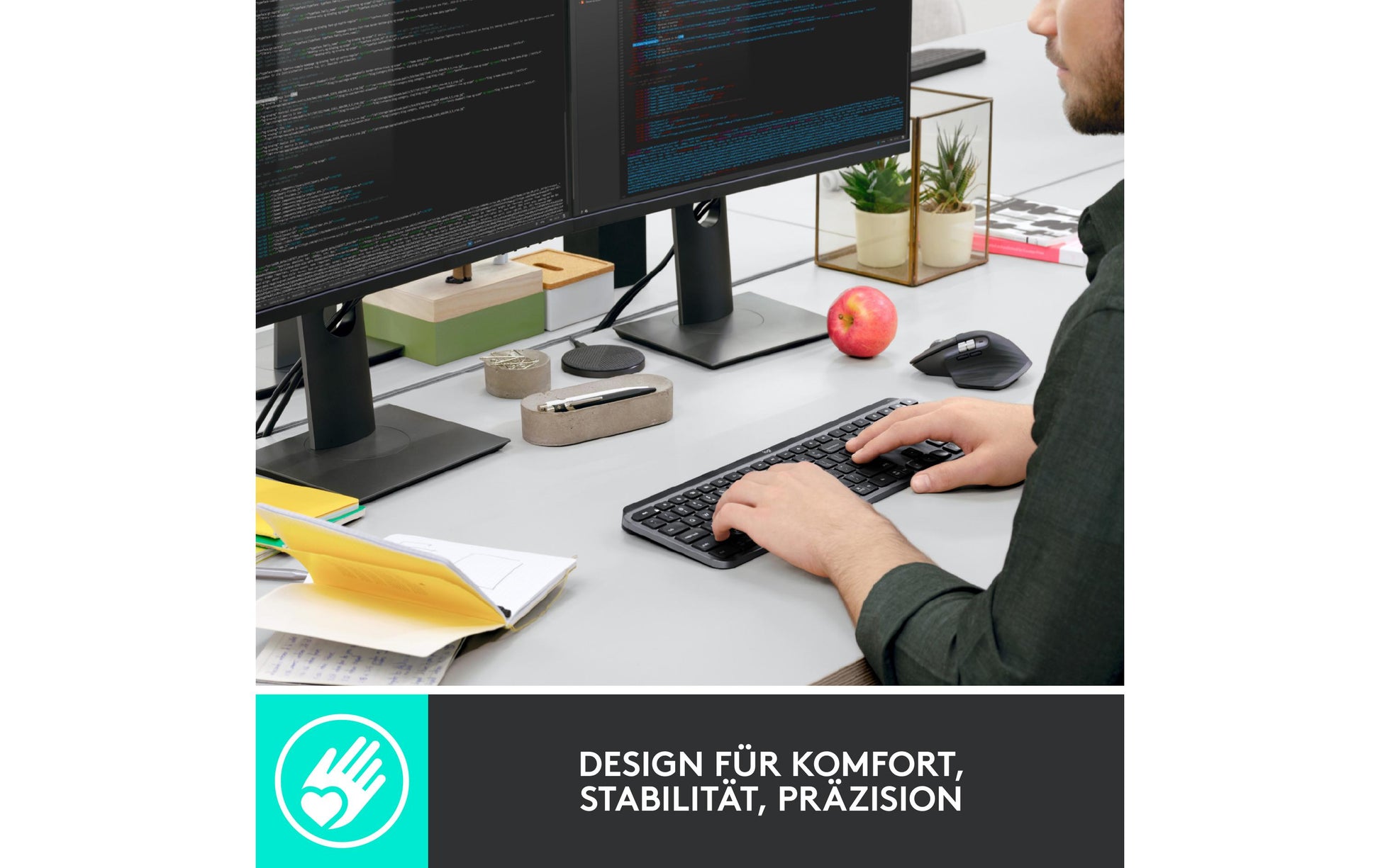 Logitech Kabellose Tastatur (Bluetooth/2,4 GHz), beleuchtet – für Windows, macOS & Android