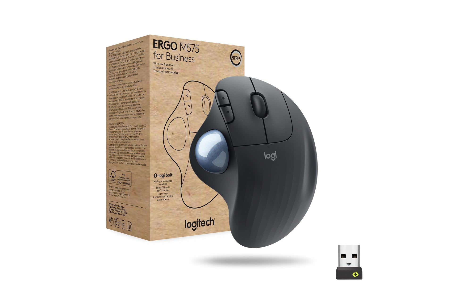 Logitech ERGO M575 für Business Ergonomische Maus – Graphit