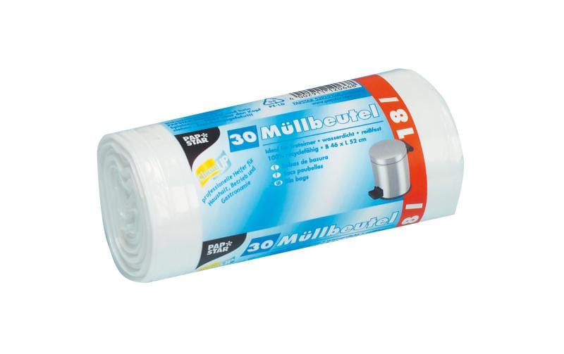 Weita Mehrzweckbeutel – 18 l, LDPE, weiss, 460 × 520 mm, 30 Stk
