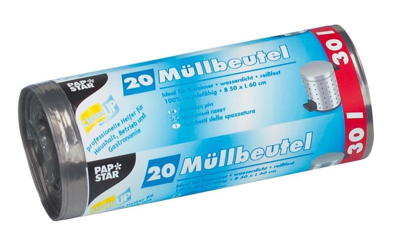 Weita Mehrzweckbeutel – 30 l, LLDPE, grau, 500 × 600 mm, 80 Stk