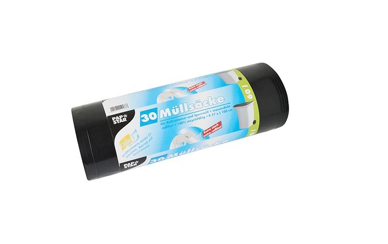 Papstar Kehrichtsack – 60 l, LLDPE, schwarz, 570 × 1'000 mm, 30 Stk