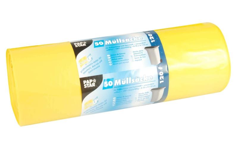 Weita Kehrichtsack – 120 l, HDPE, gelb, 700 × 1'100 mm