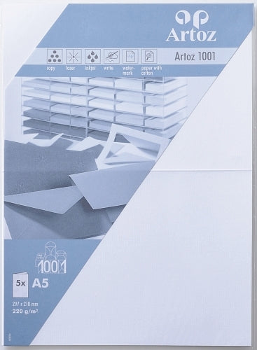 Artoz Grusskarten – A5, 220 g/m² Papier, Weiss – 5 Stk