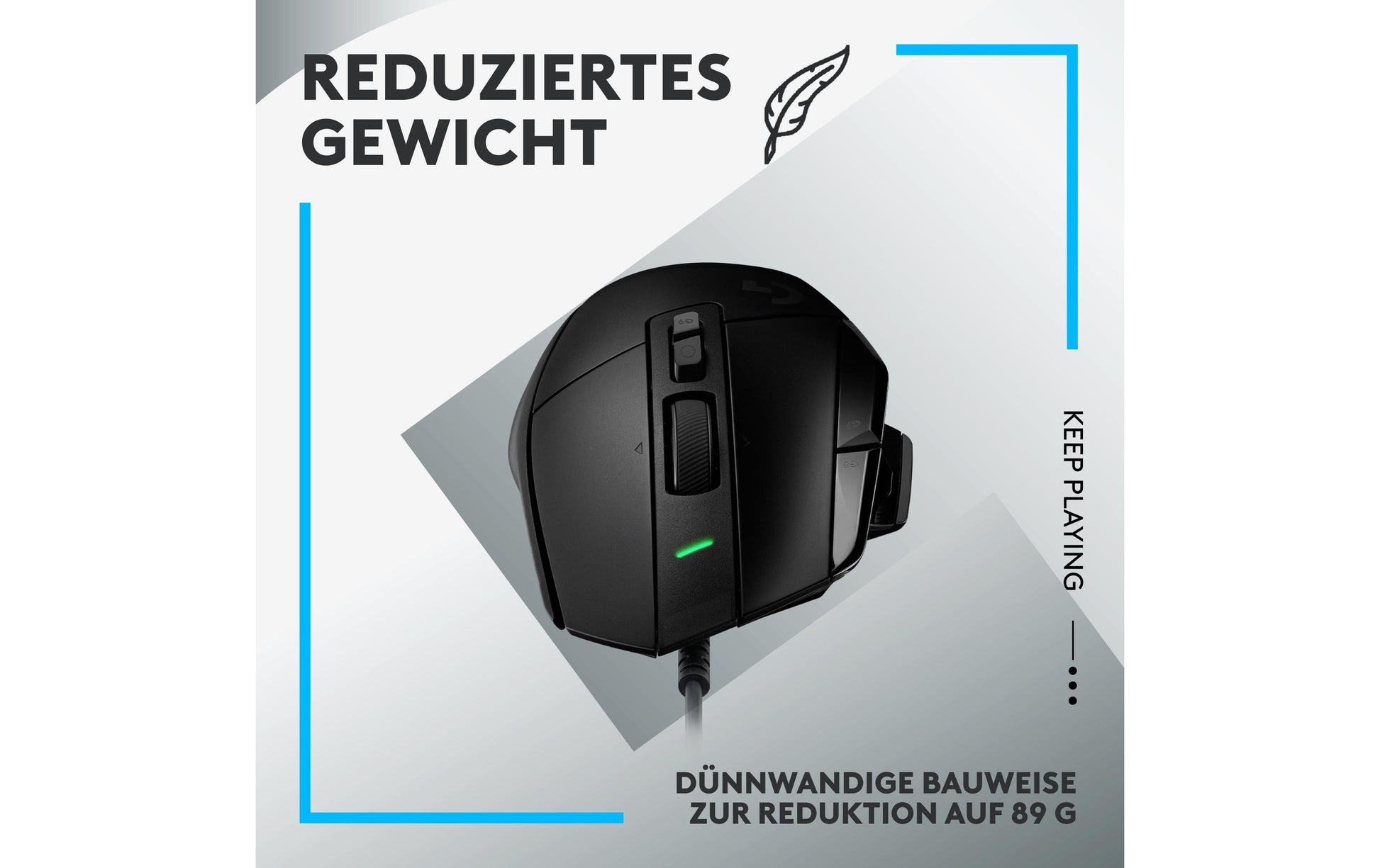 Logitech G G502 X – Gaming-Maus – Kabelgebunden (USB‑A), 25600 DPI, rechts, Schwarz