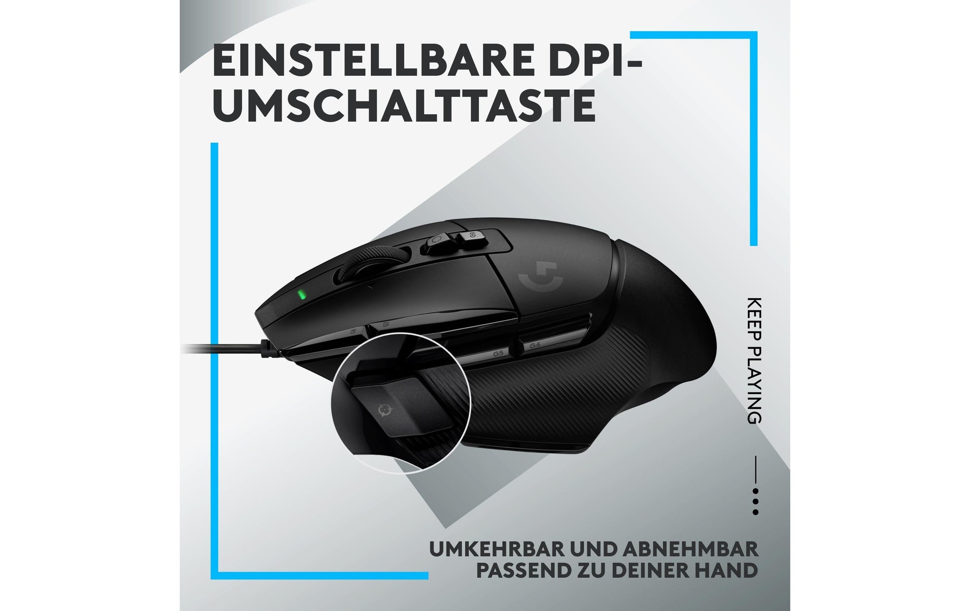 Logitech G G502 X – Gaming-Maus – Kabelgebunden (USB‑A), 25600 DPI, rechts, Schwarz