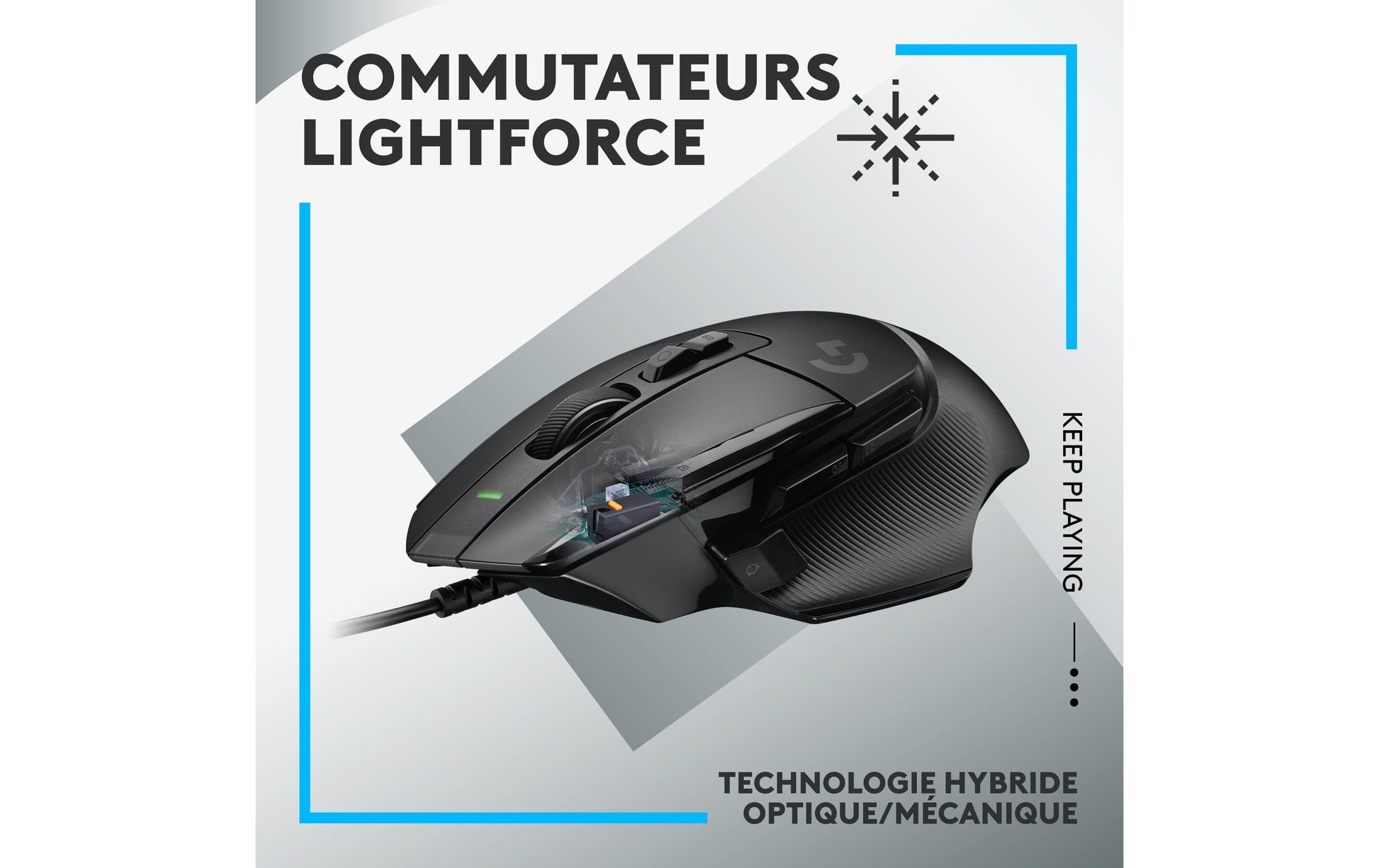 Logitech G G502 X – Gaming-Maus – Kabelgebunden (USB‑A), 25600 DPI, rechts, Schwarz