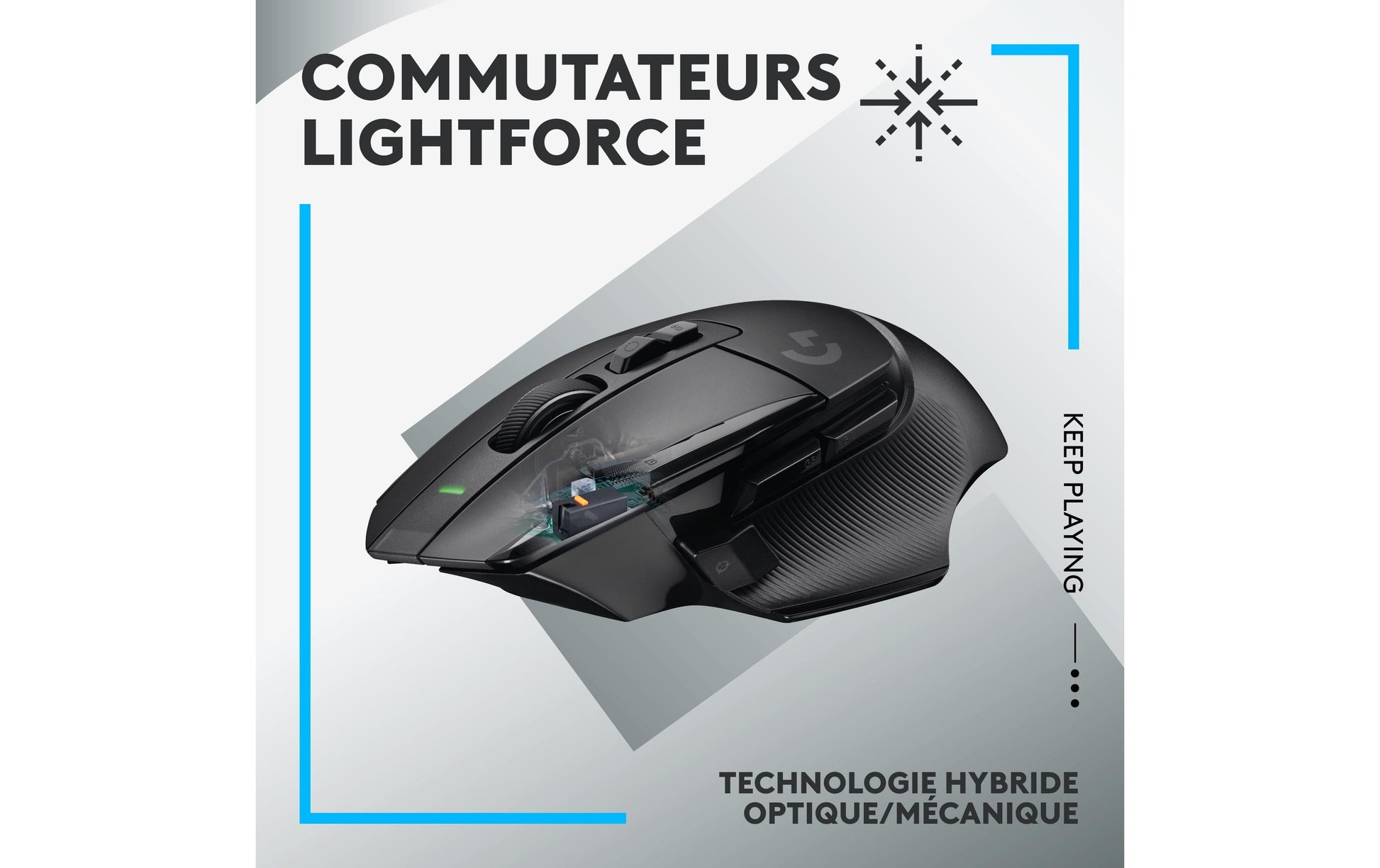 Logitech G G502 X LIGHTSPEED – Gaming-Maus – Kabellos (2,4 GHz), 25600 DPI, Rechts, Schwarz