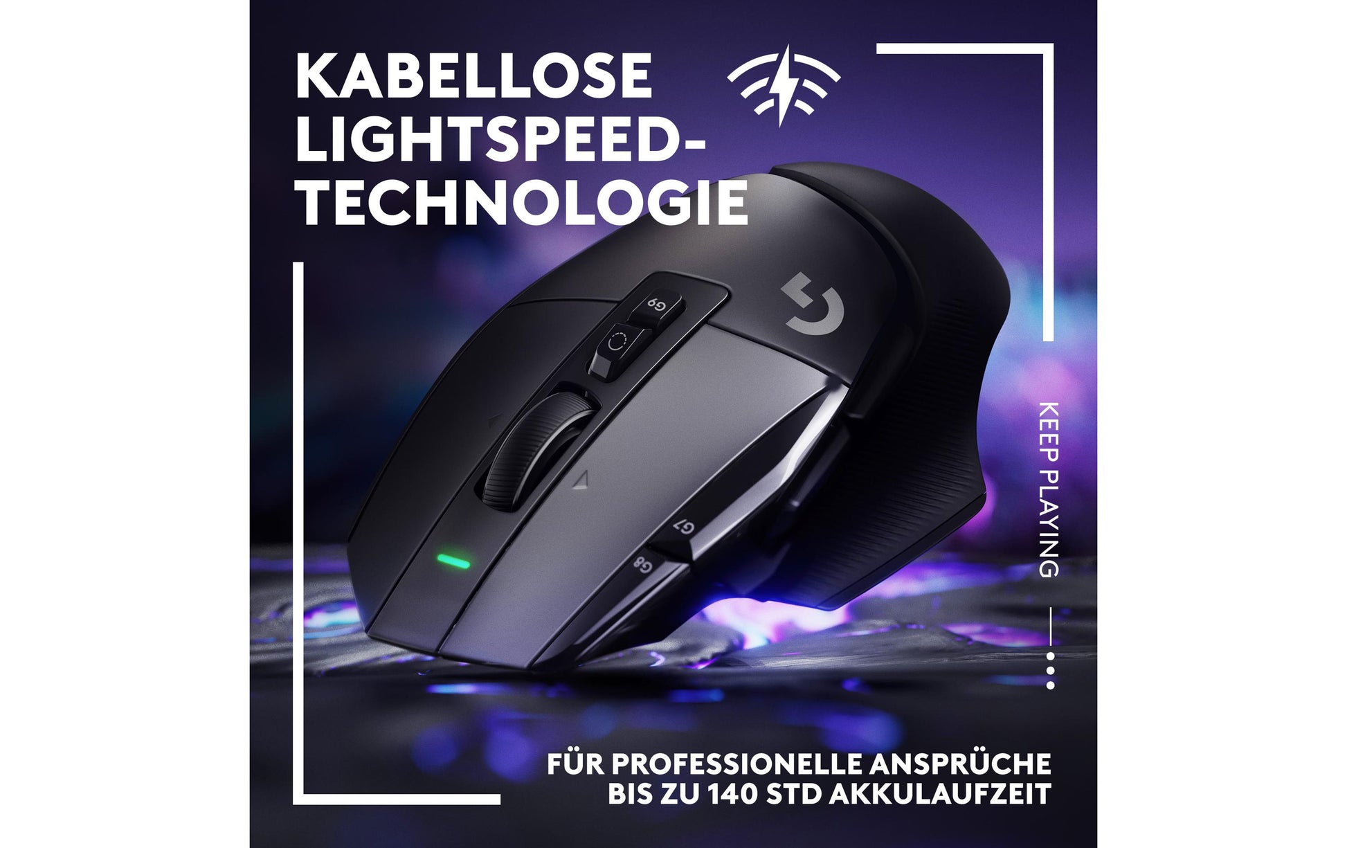 Logitech G G502 X LIGHTSPEED – Gaming-Maus – Kabellos (2,4 GHz), 25600 DPI, Rechts, Schwarz