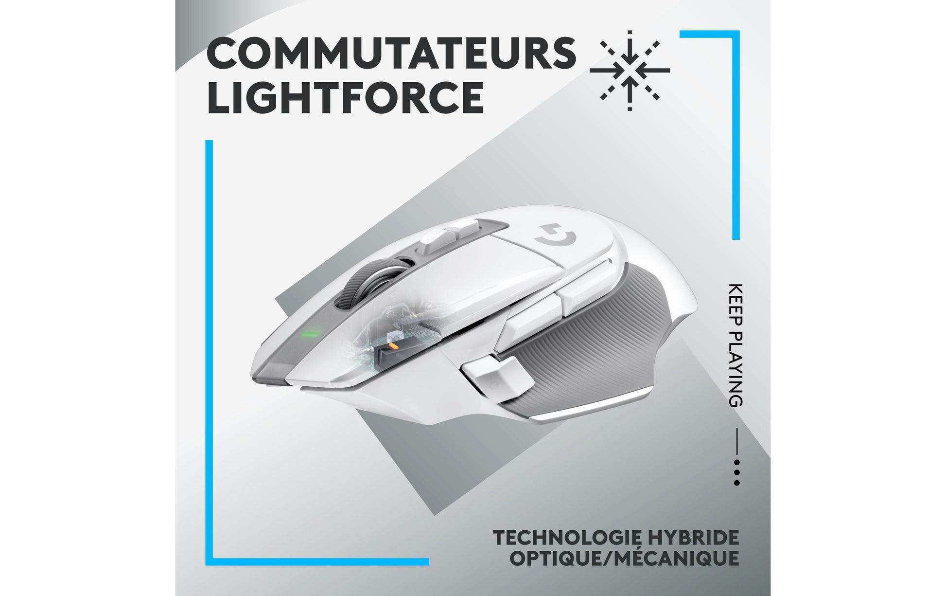 Logitech G G502 X LIGHTSPEED – Gaming-Maus – Kabellos (2,4 GHz), 25600 DPI, Rechts, Weiss
