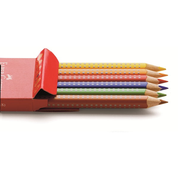Faber-Castell Aquarellfarbstifte Jumbo Grip – 6 Farben, im Kartonetui, Ø 5,3 mm, dreikantig, FSC
