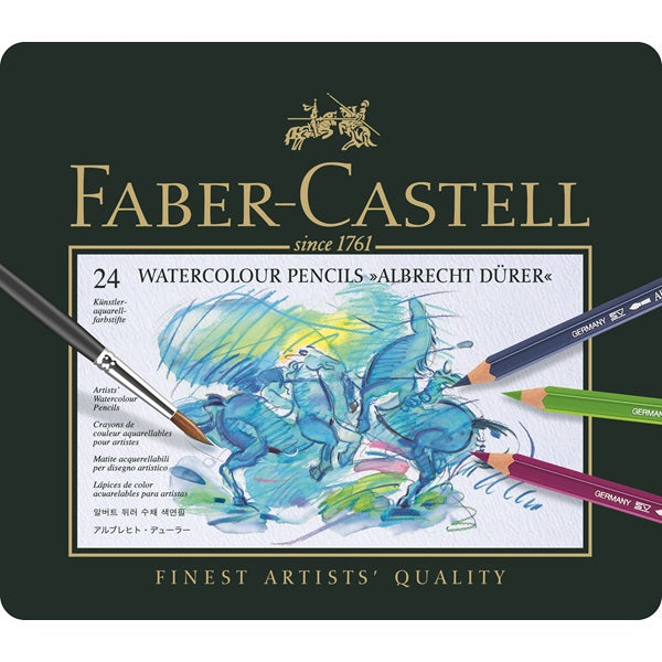 Faber-Castell Albrecht Dürer Aquarellfarbstifte – 24 Farben, Ø 3,8 mm, Metallschachtel
