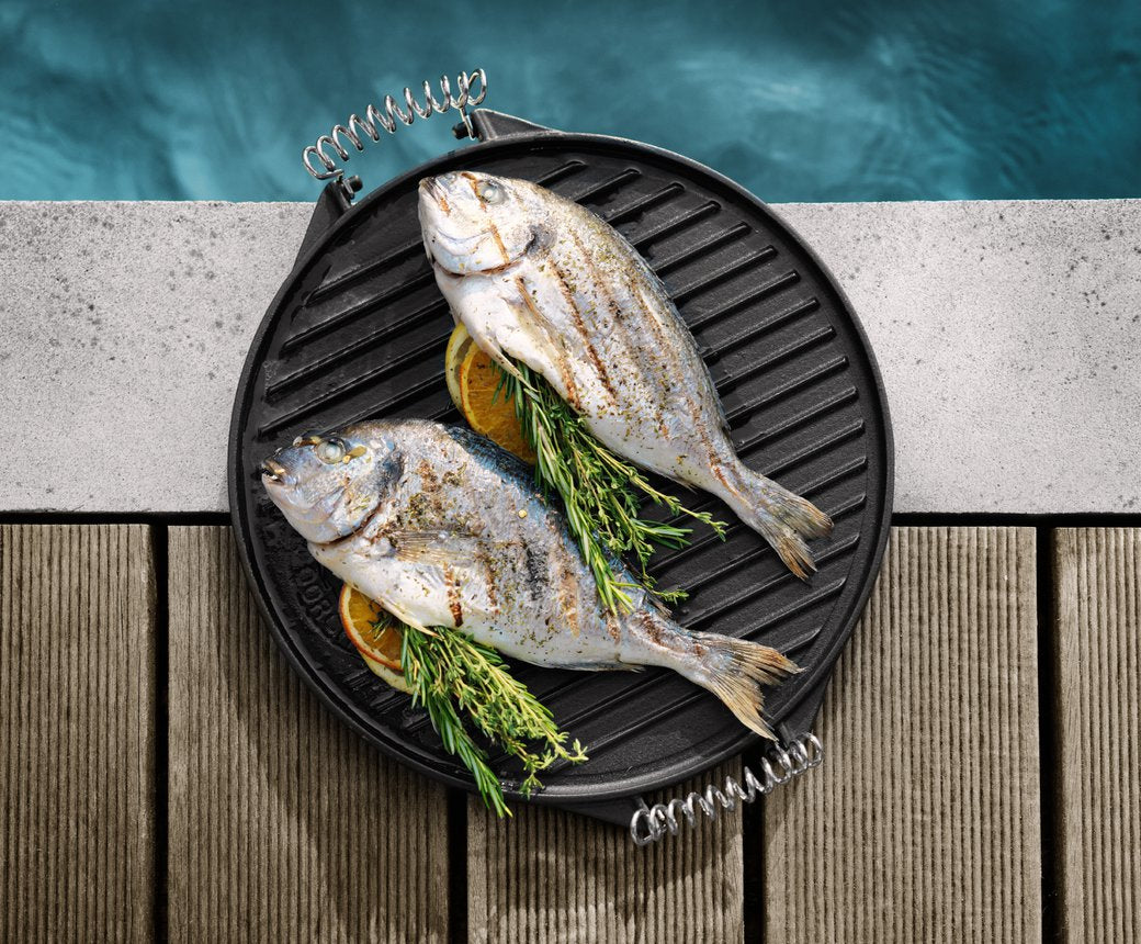 OUTDOORCHEF Grillplatte – Ø 39 cm, Gusseisen – für 480/570 Grills
