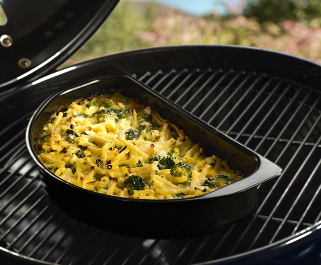 OUTDOORCHEF Fonduepfanne Halbmond – 21×39,5×6,4 cm – Stahl, Emaille, für Outdoorchef, Schwarz