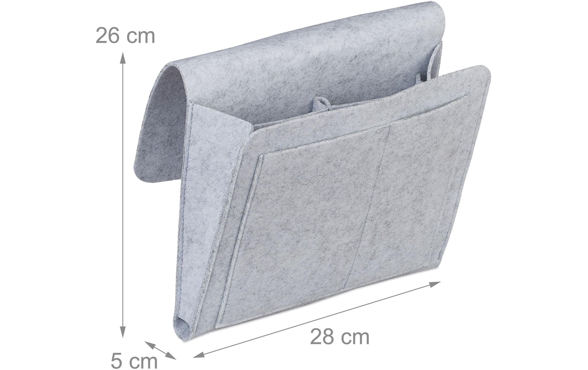 Relaxdays Ablageschale 5 Fächer – Filz – Grau – 280 × 260 × 50 mm