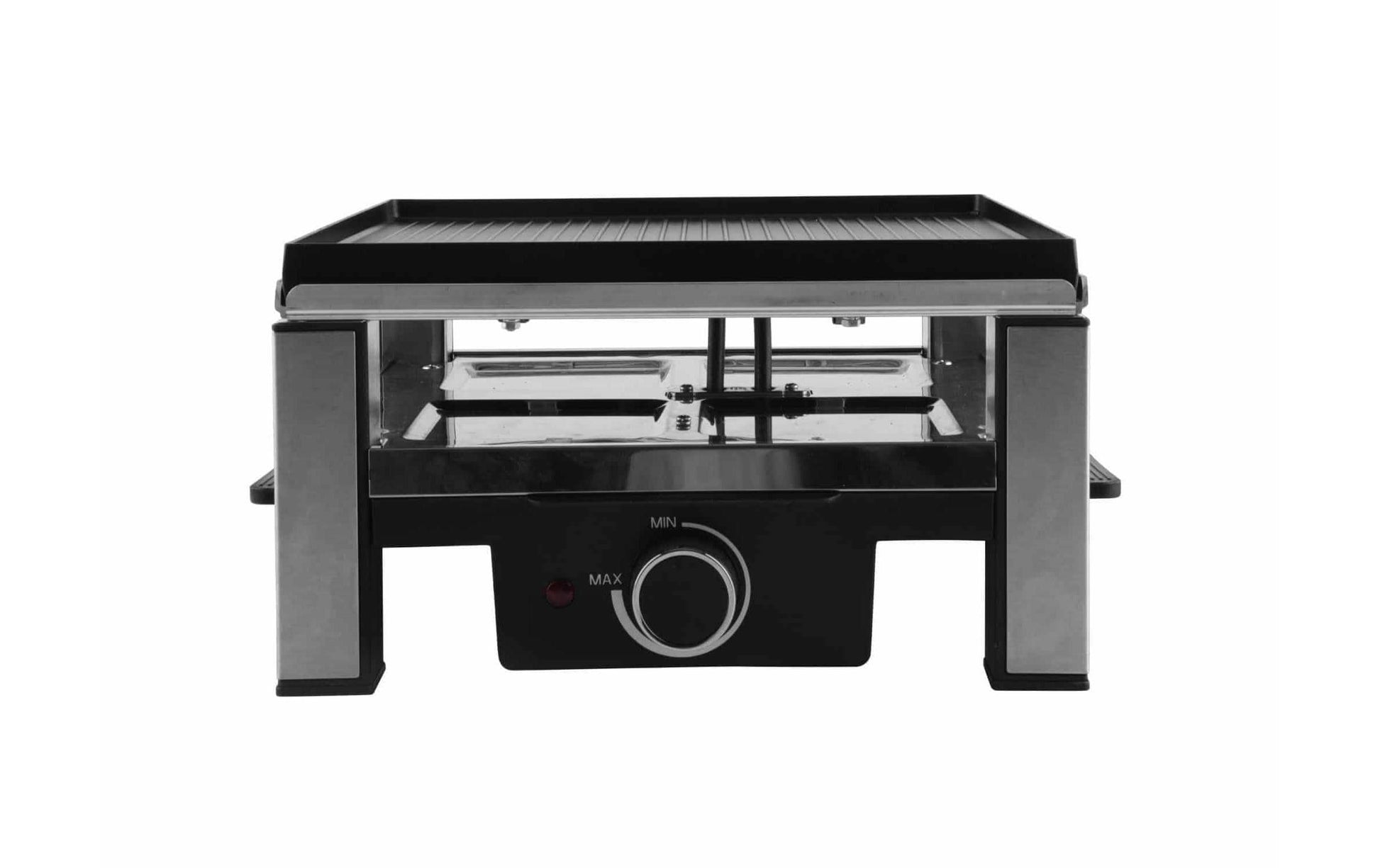 Ohmex Raclette-Grill OHM-RCL-2294 – 4 Personen, 900 W, Aluminium-Druckguss-Grillplatte – Schwarz