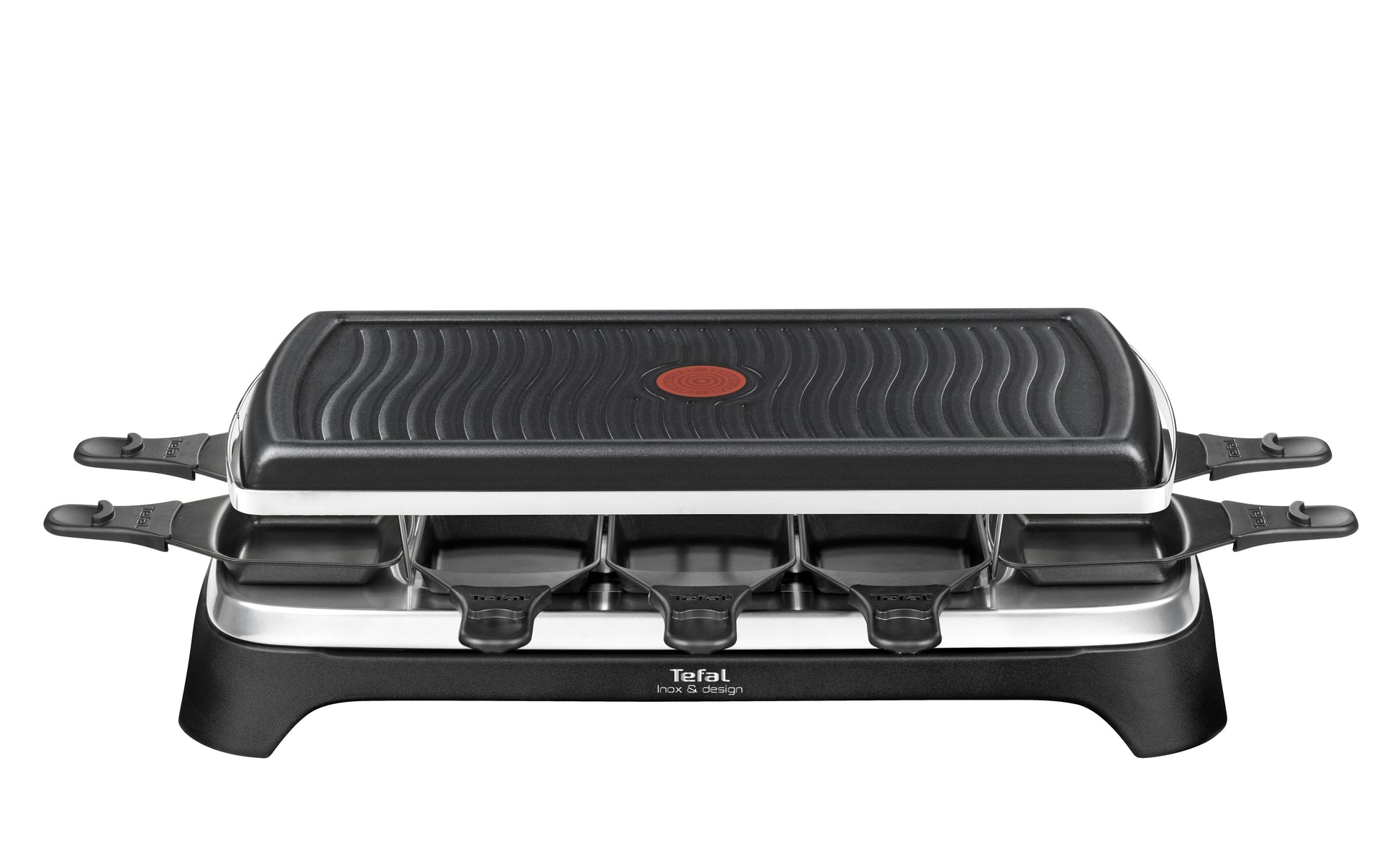 Tefal Raclette-Grill RE4588 – 10 Personen, 1350 W, Aluguss-Grillplatte – Schwarz/Edelstahl