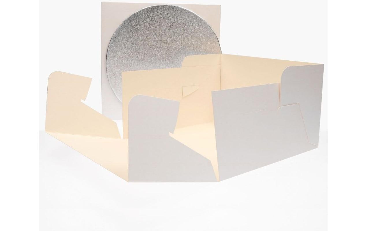FunCakes Tortenbox – 302 × 302 × 150 mm, Karton, weiss – 1 Stk.