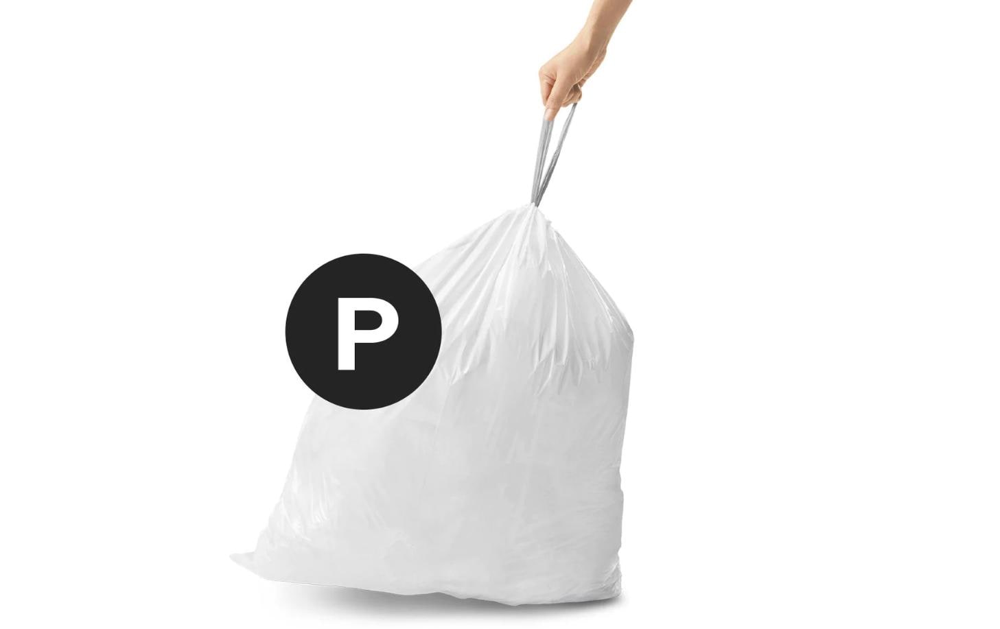 simplehuman Kehrichtsack CW0175 für Sensorabfalleimer – 60 l, mit Zugband, PE, weiss, 20 Stk