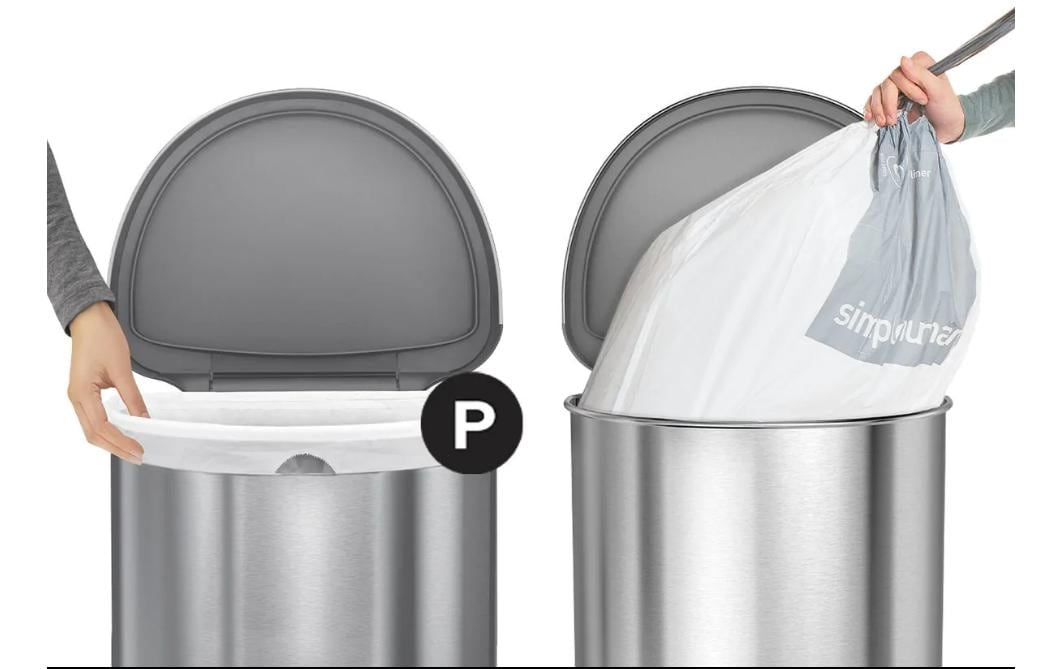 simplehuman Kehrichtsack CW0175 für Sensorabfalleimer – 60 l, mit Zugband, PE, weiss, 20 Stk