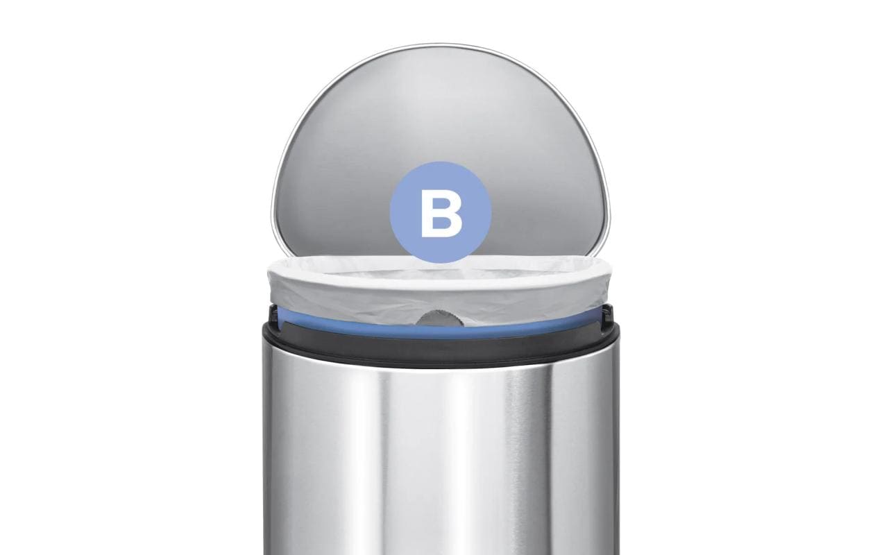 simplehuman Kehrichtsack für Code B – 6 l, mit Zugband, PE, weiss, 30 Stk