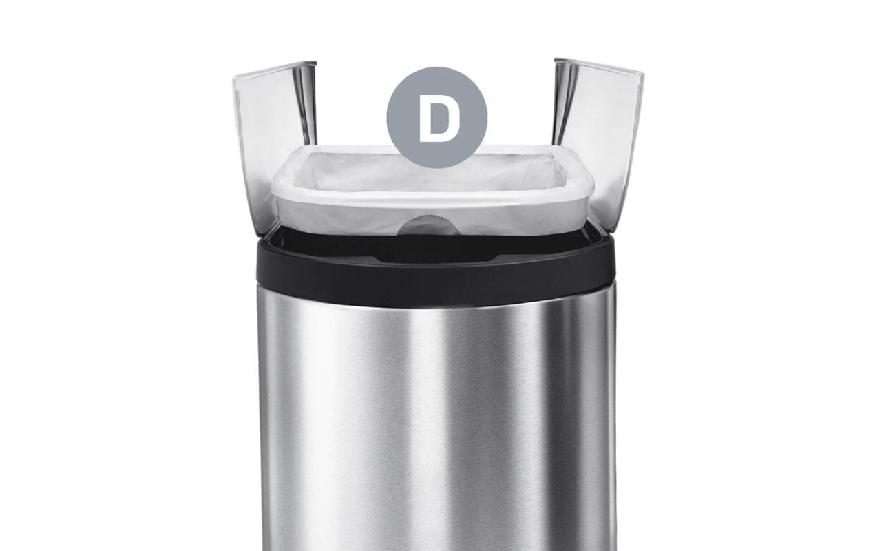 simplehuman Kehrichtsack CW0163 für Code D – 20 l, mit Zugband, PE, weiss, 20 Stk