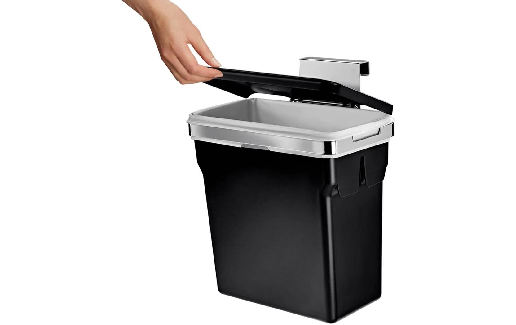 Simplehuman Wandabfallbehälter – 10 l – Kunststoff, rechteckig – schwarz – mit Innenkübel, mit Deckel – Wandmontage