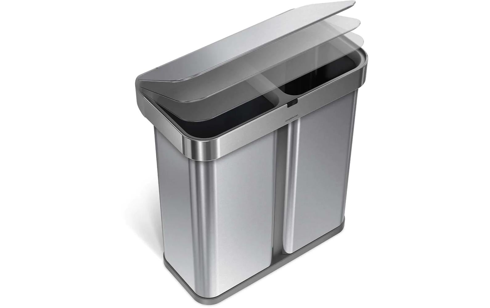 Simplehuman – Systempapierkorb – 25 l – Edelstahl, 2 Behälter