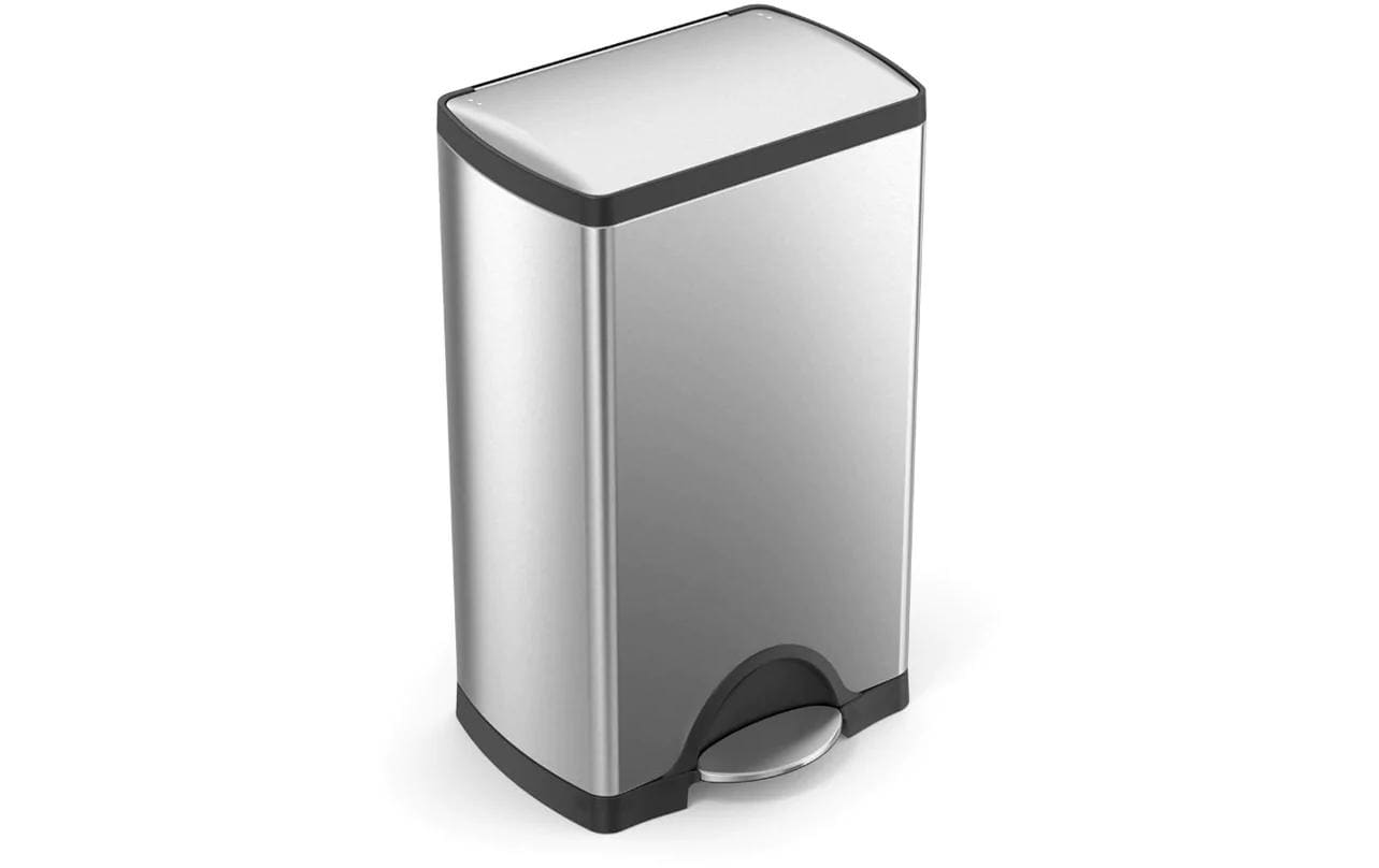 simplehuman Papierkorb – 38 l – Edelstahl – B × H × T 401 × 653 × 318 mm