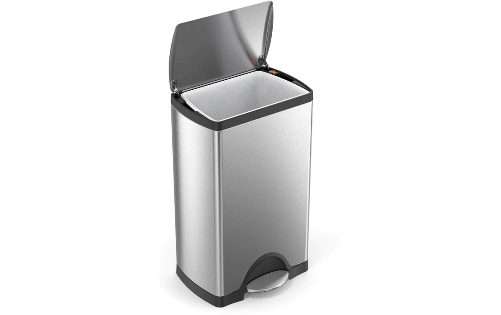 simplehuman Papierkorb – 38 l – Edelstahl – B × H × T 401 × 653 × 318 mm