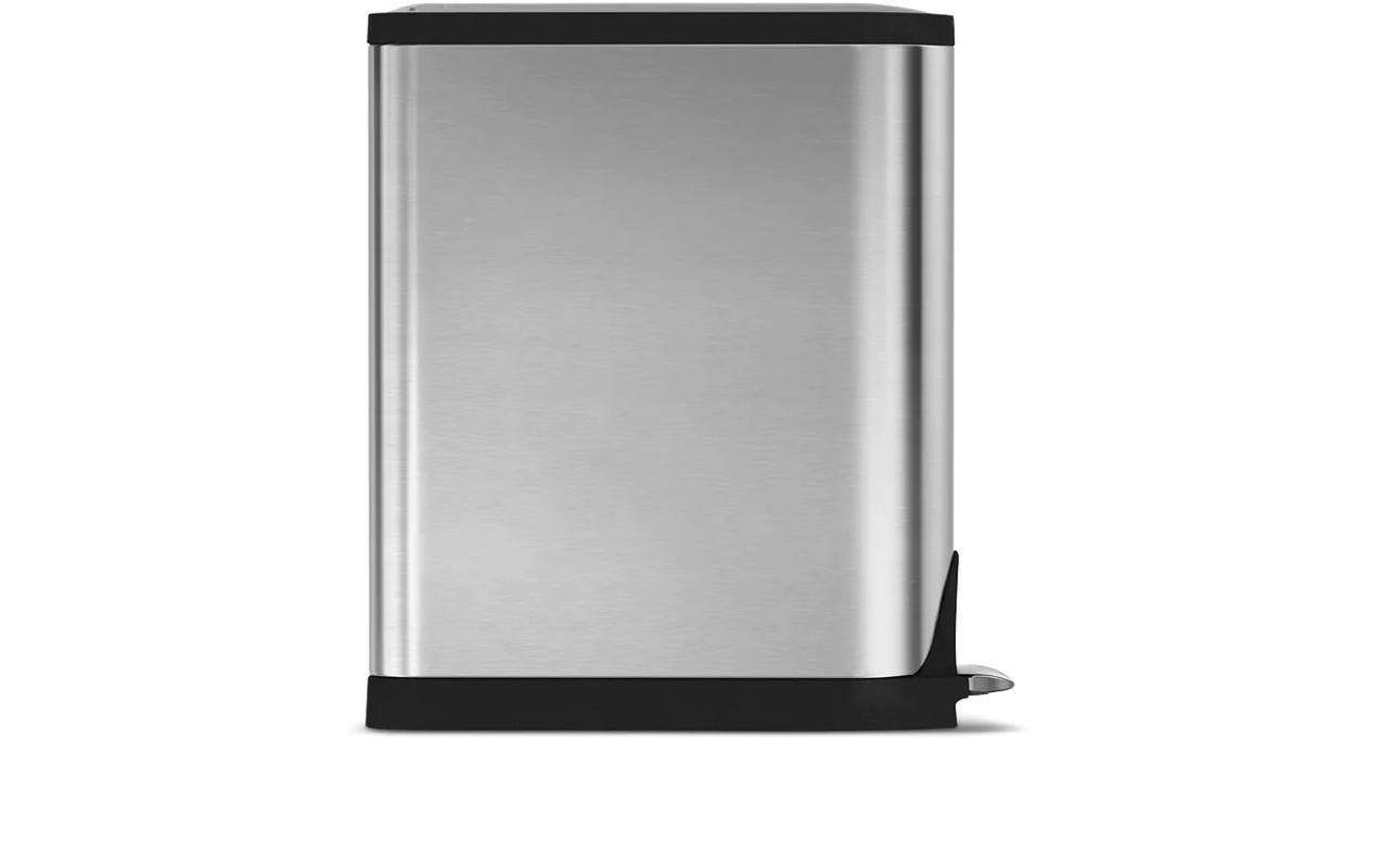simplehuman Abfallcontainer – 55 l – mit Deckel – Edelstahl – B × H × T 470 × 655 × 358 mm