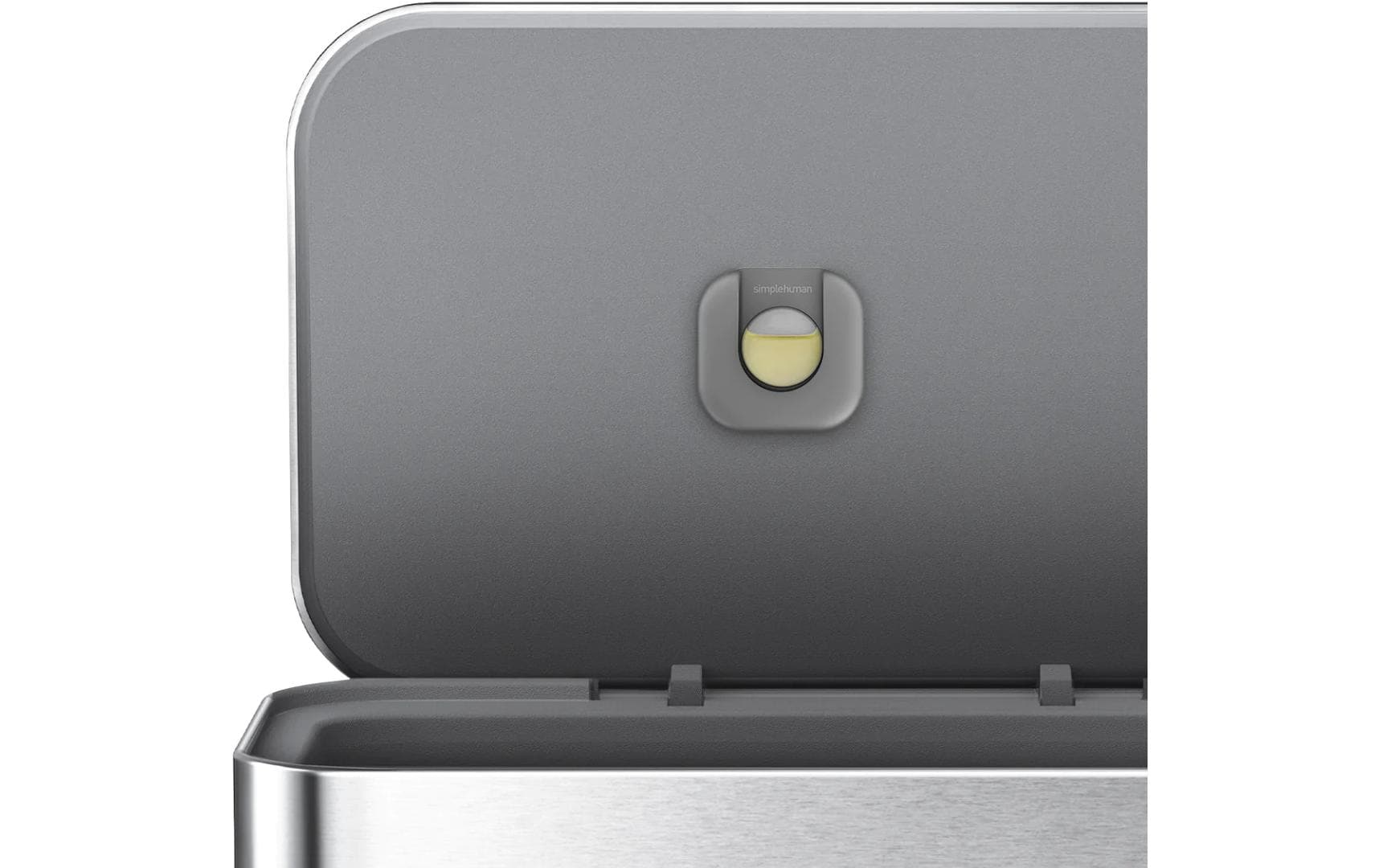 simplehuman Abfallcontainer – 55 l – mit Deckel – Edelstahl – B × H × T 470 × 655 × 358 mm