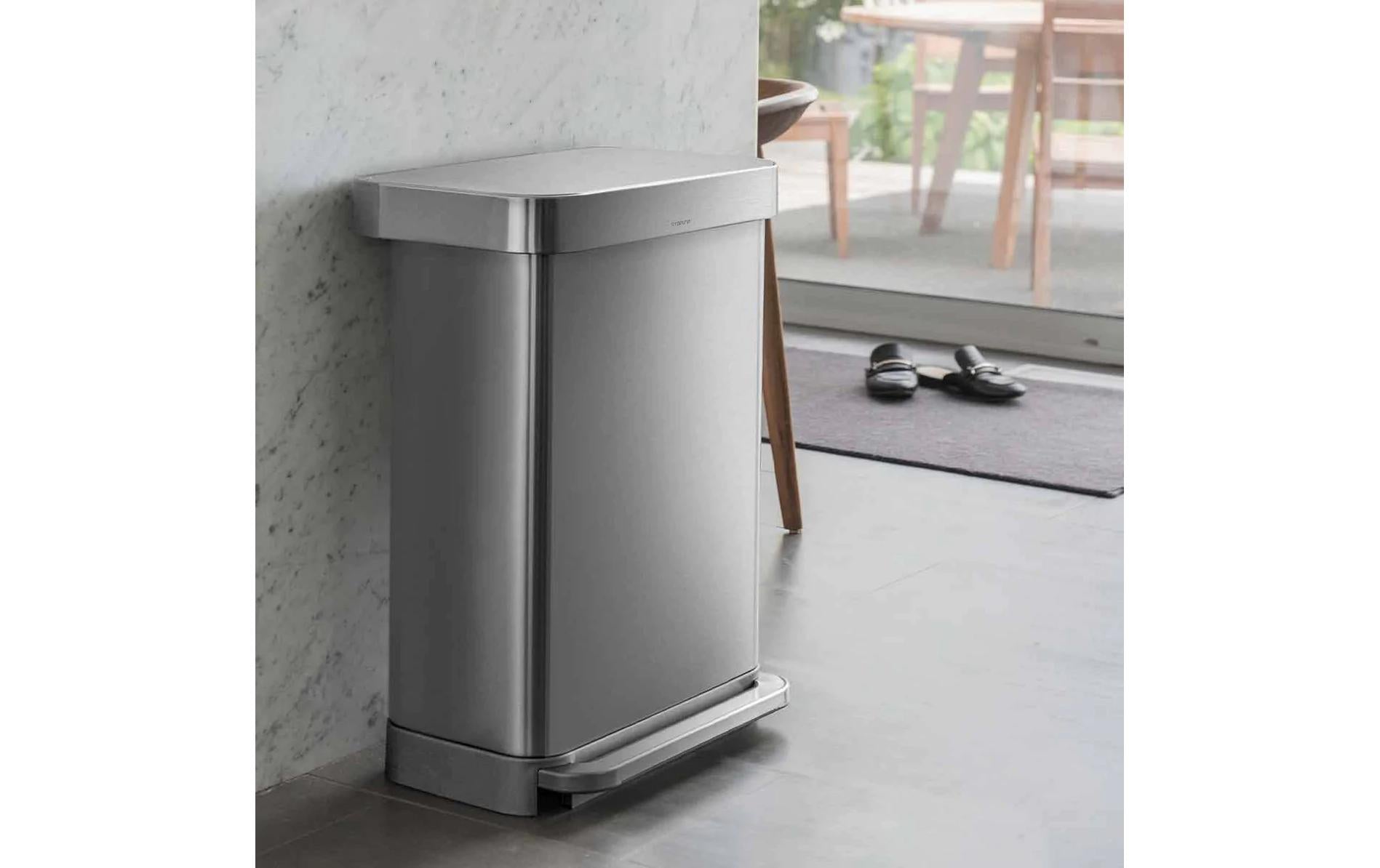 Simplehuman – Abfallcontainer – 45 l – Edelstahl – B × H × T 405 × 655 × 338 mm