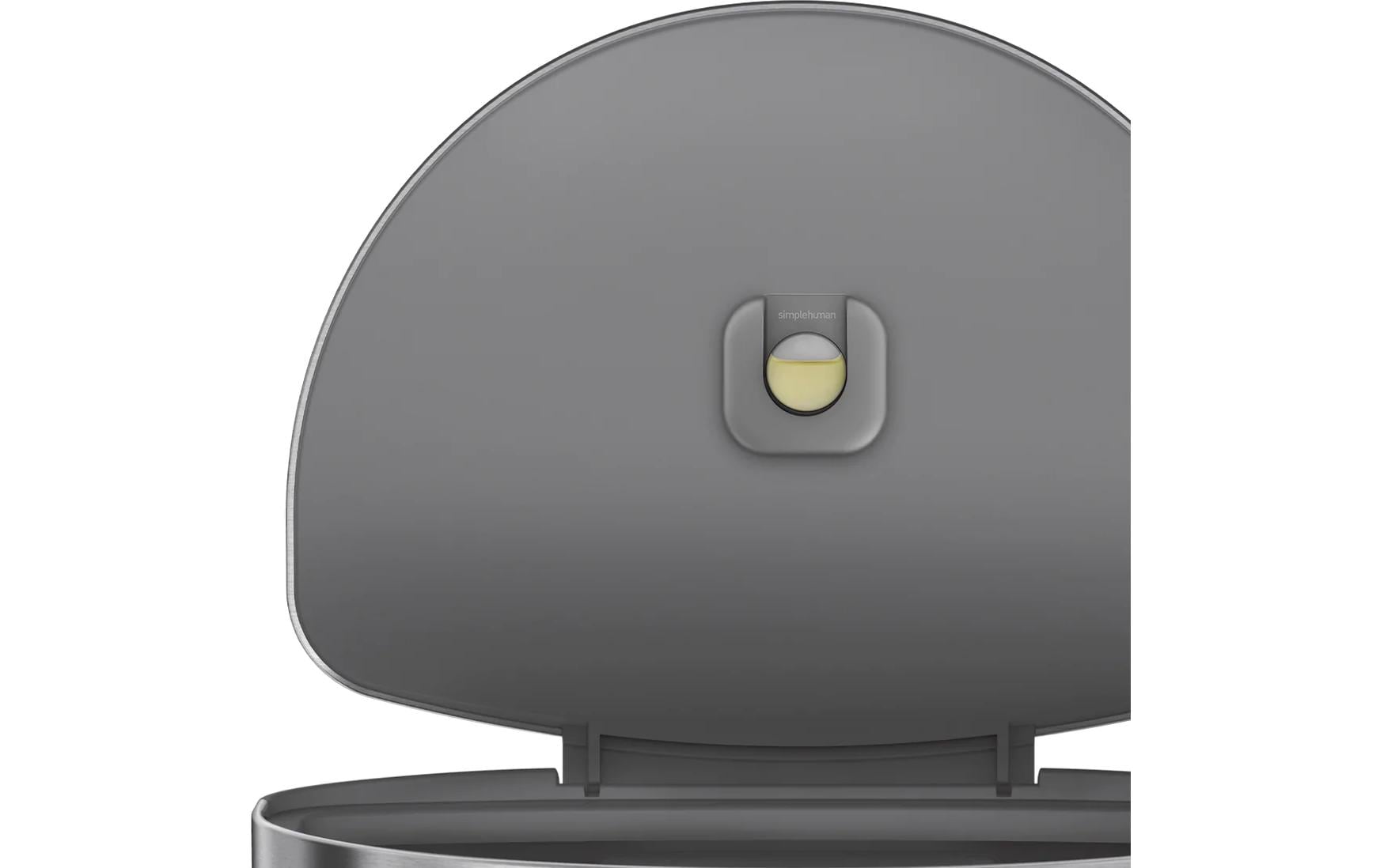 simplehuman Abfallcontainer – 60 l, mit Deckel, Edelstahl – B × H × T 455 × 670 × 417 mm