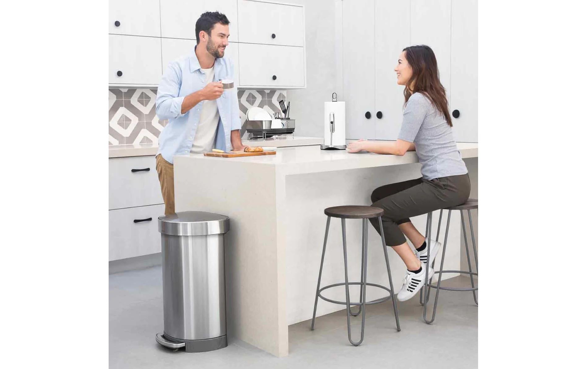 Simplehuman – Papierkorb – 45 l – Edelstahl, Silber – B × H × T 400 × 670 × 360 mm