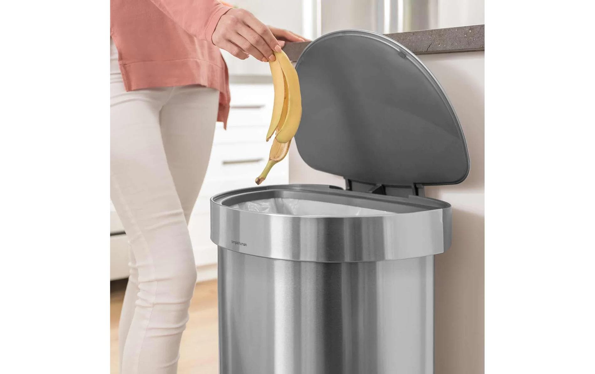 Simplehuman – Papierkorb – 45 l – Edelstahl, Silber – B × H × T 400 × 670 × 360 mm