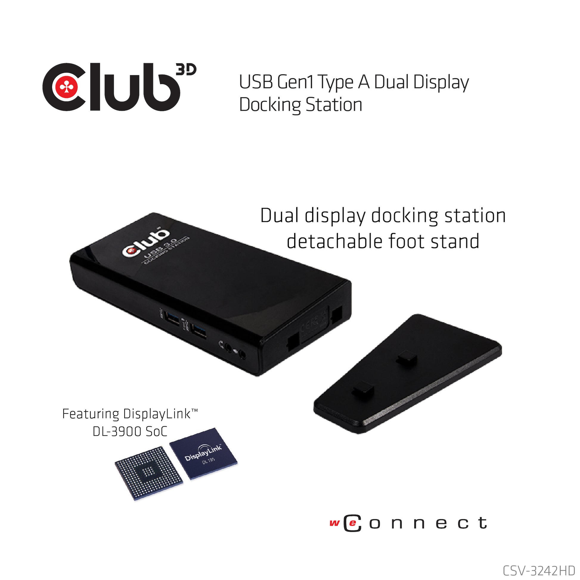 CLUB3D Club 3D Dockingstation – USB-A, 1× HDMI, 1× DVI, GbE, 3,5 mm Audio, für Windows/Mac