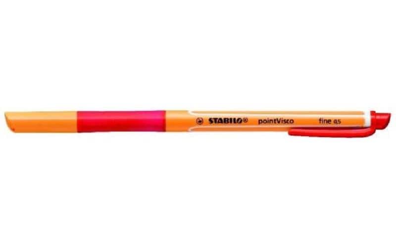 STABILO pointVisco Gelschreiber – rot, 0,5 mm, schnelltrocknend, Kappe