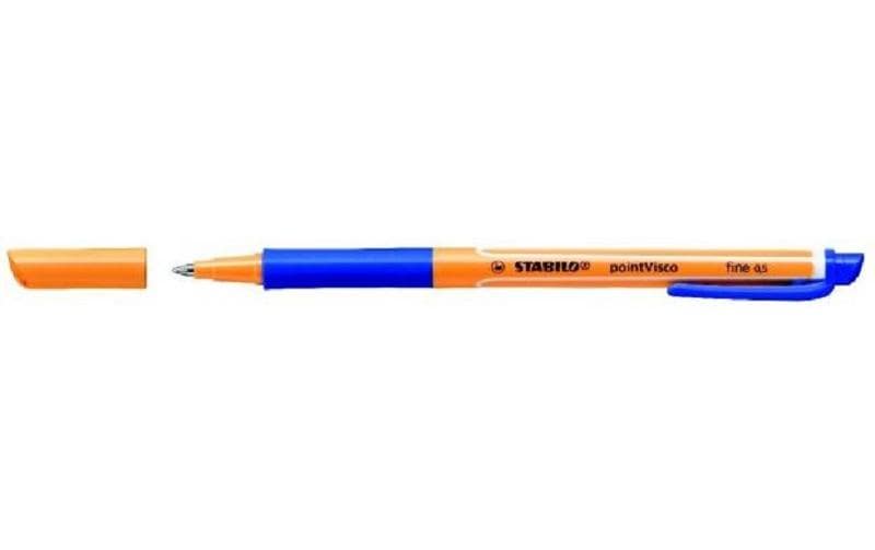 STABILO pointVisco Gelschreiber – blau, 0,5 mm, schnelltrocknend, Kappe