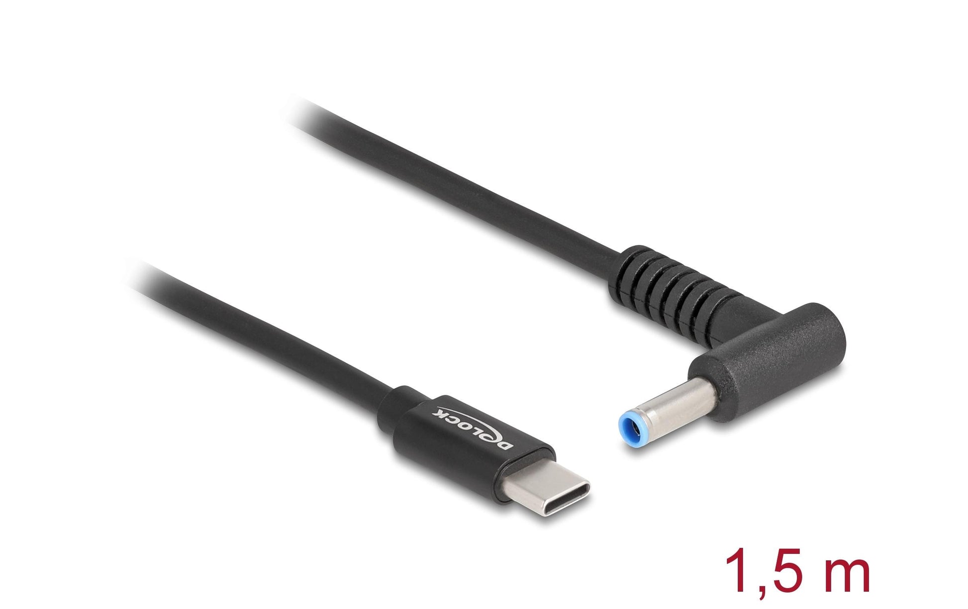 DeLOCK USB-C auf 4,5×3,0 mm Kabel – 1,5 m – Abgewinkelt – Schwarz – für HP