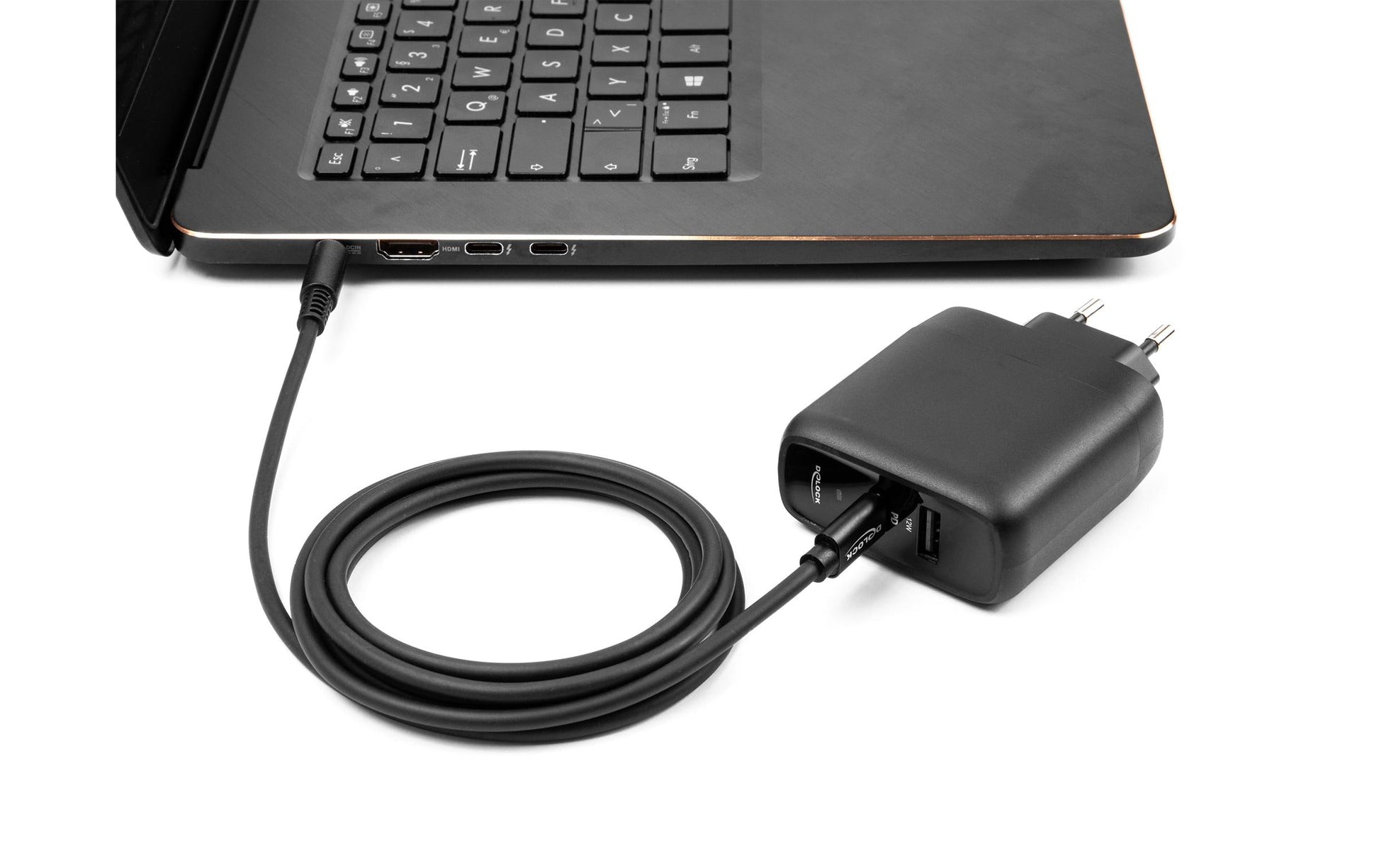 DeLOCK USB-C zu 11,0 × 4,5 mm Kabel – 20 V, 3 A, 1,5 m – Schwarz, für Lenovo