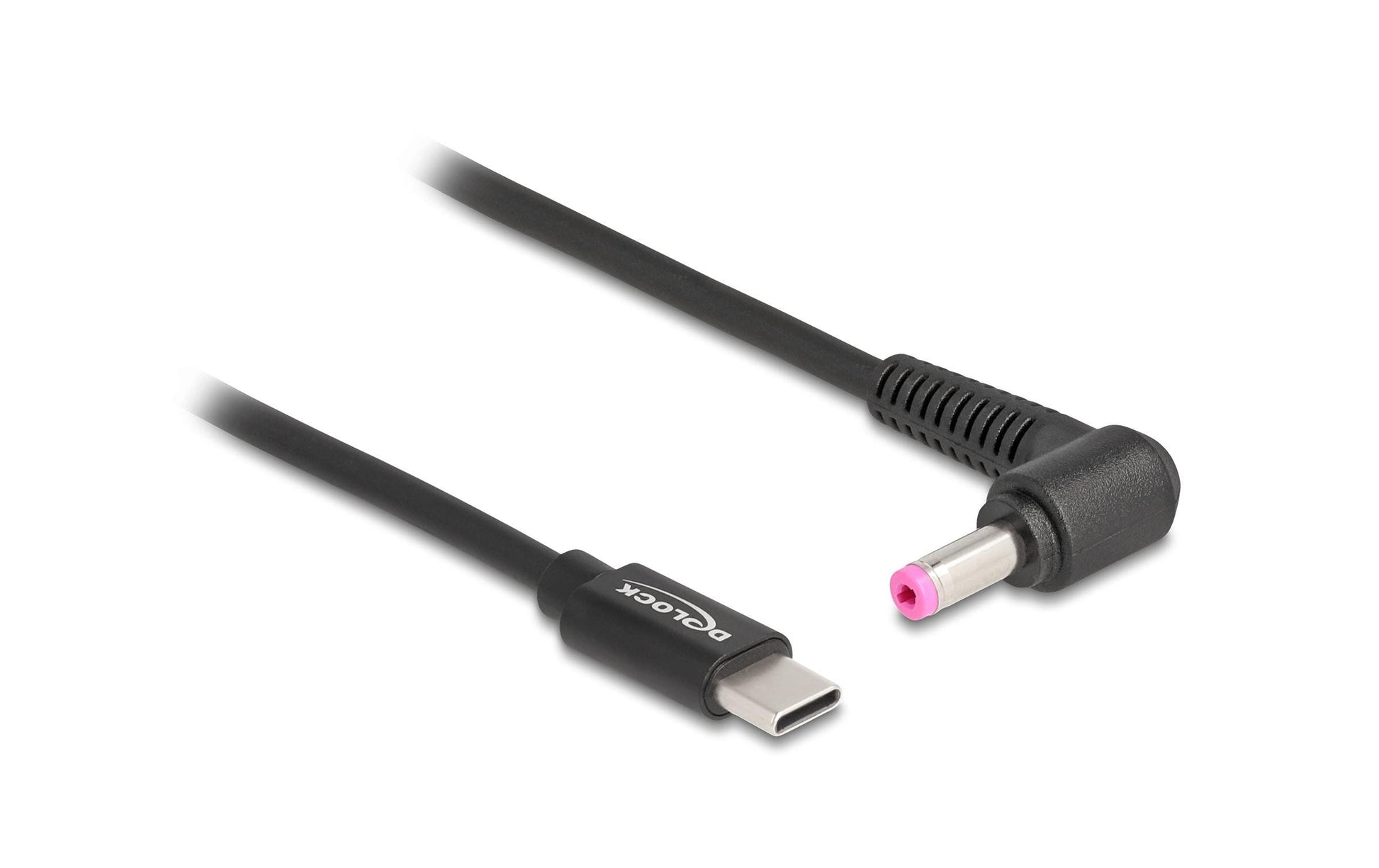 DeLOCK USB-C auf HP 4,8×1,7 mm Kabel – 1,5 m – Abgewinkelt – Schwarz – für HP