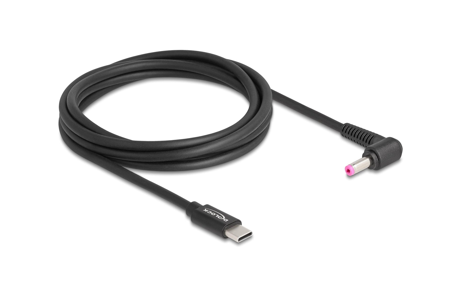 DeLOCK USB-C auf HP 4,8×1,7 mm Kabel – 1,5 m – Abgewinkelt – Schwarz – für HP