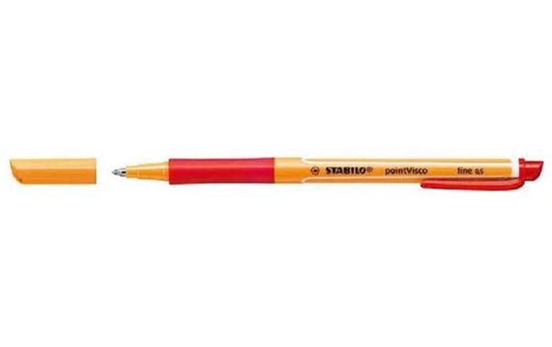 STABILO pointVisco Gelschreiber – rot, 0,5 mm, schnelltrocknend, Kappe