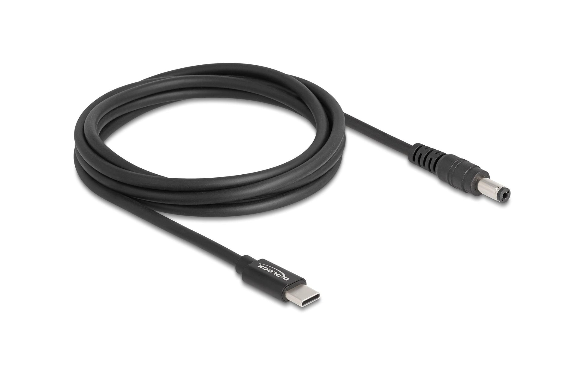 DeLOCK USB-C auf 5,5 × 2,1 mm Kabel – 1,5 m – Schwarz – für Notebook