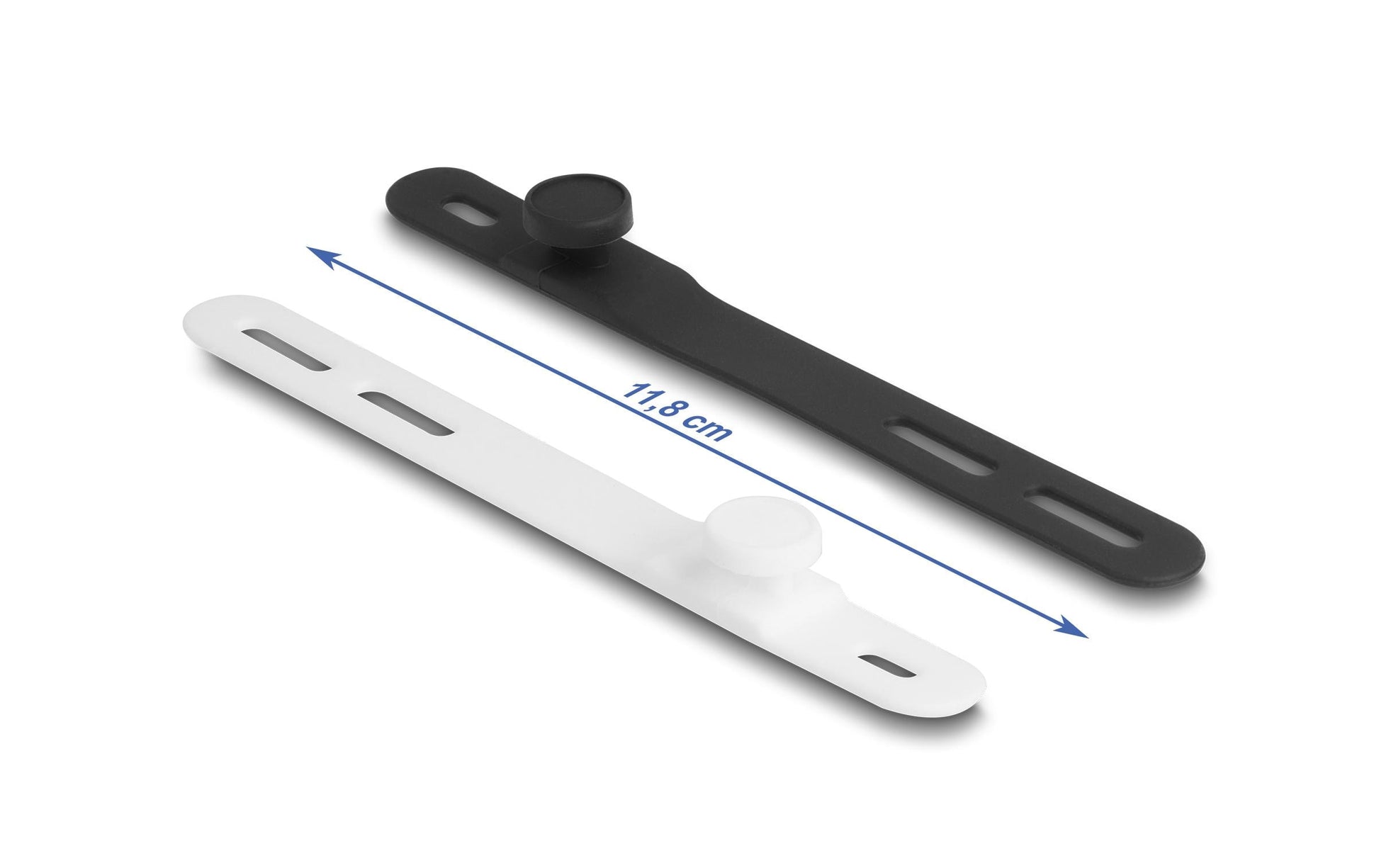 DeLOCK Softbinder 118 × 12 mm, Silikon, schwarz/weiss, wiederverwendbar, 10 Stk.