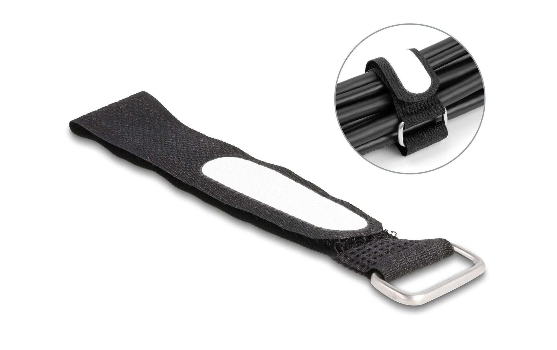 DeLOCK Klettkabelbinder 20×203 mm, 5er-Pack – schwarz