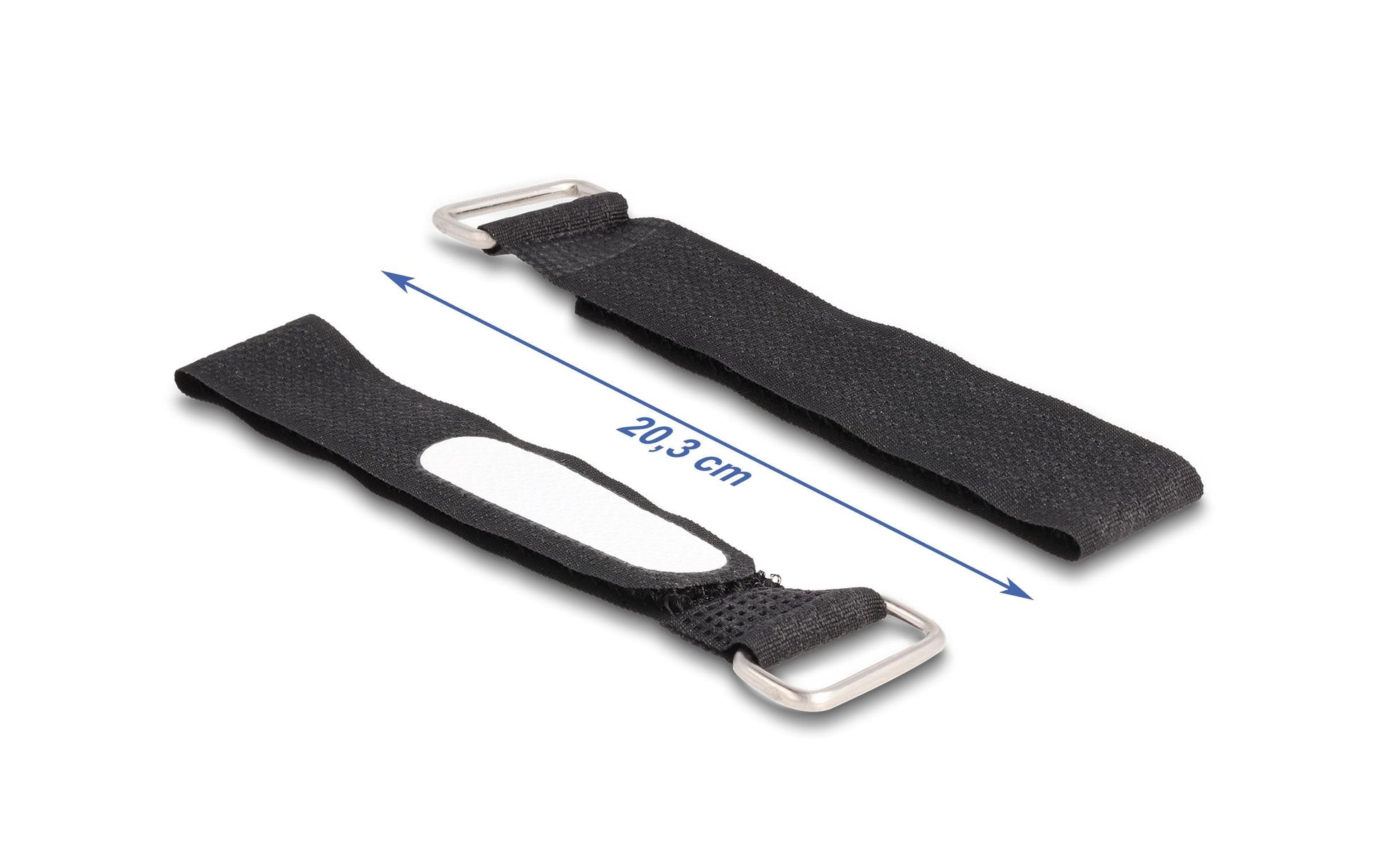 DeLOCK Klettkabelbinder 20×203 mm, 5er-Pack – schwarz